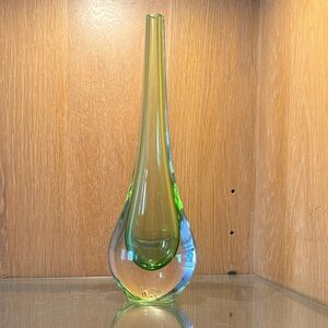 Murano Green and Blue Art Glass Vase